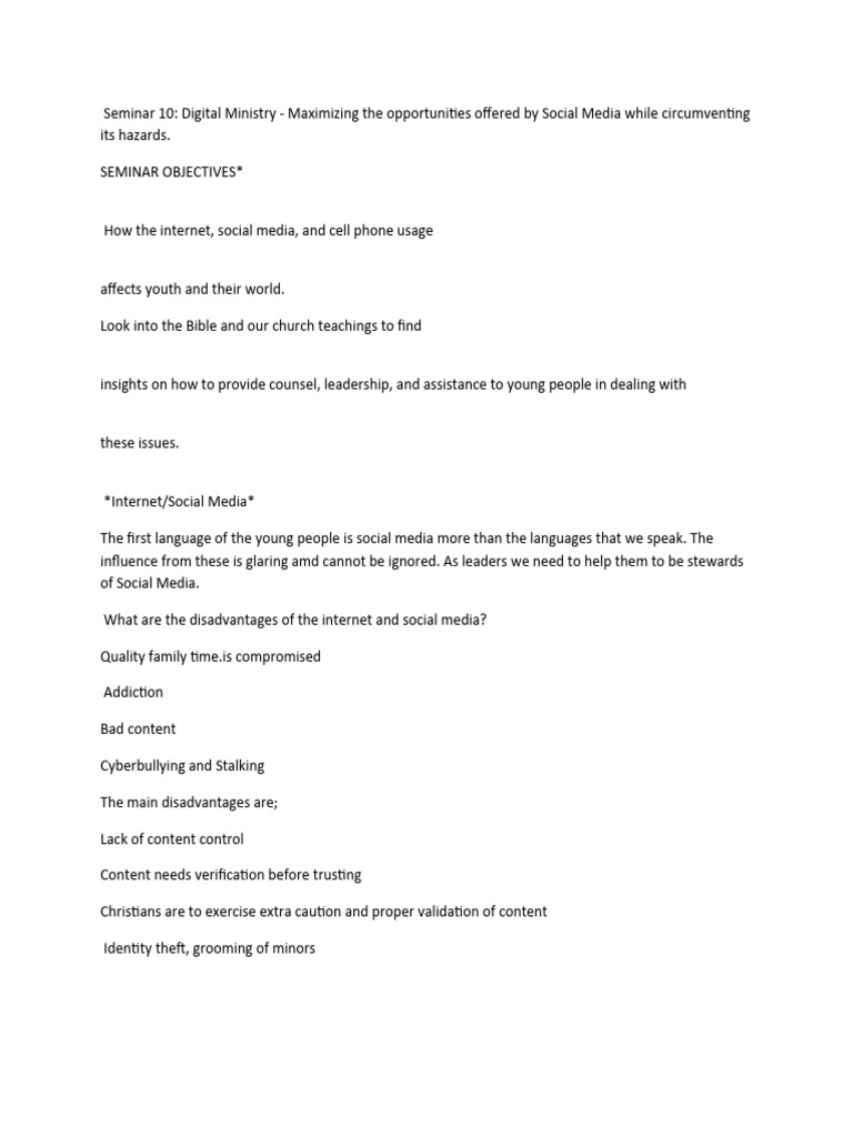 Seminar 10 - Notes | PDF | Social Media | Popular Culture & Media Studies