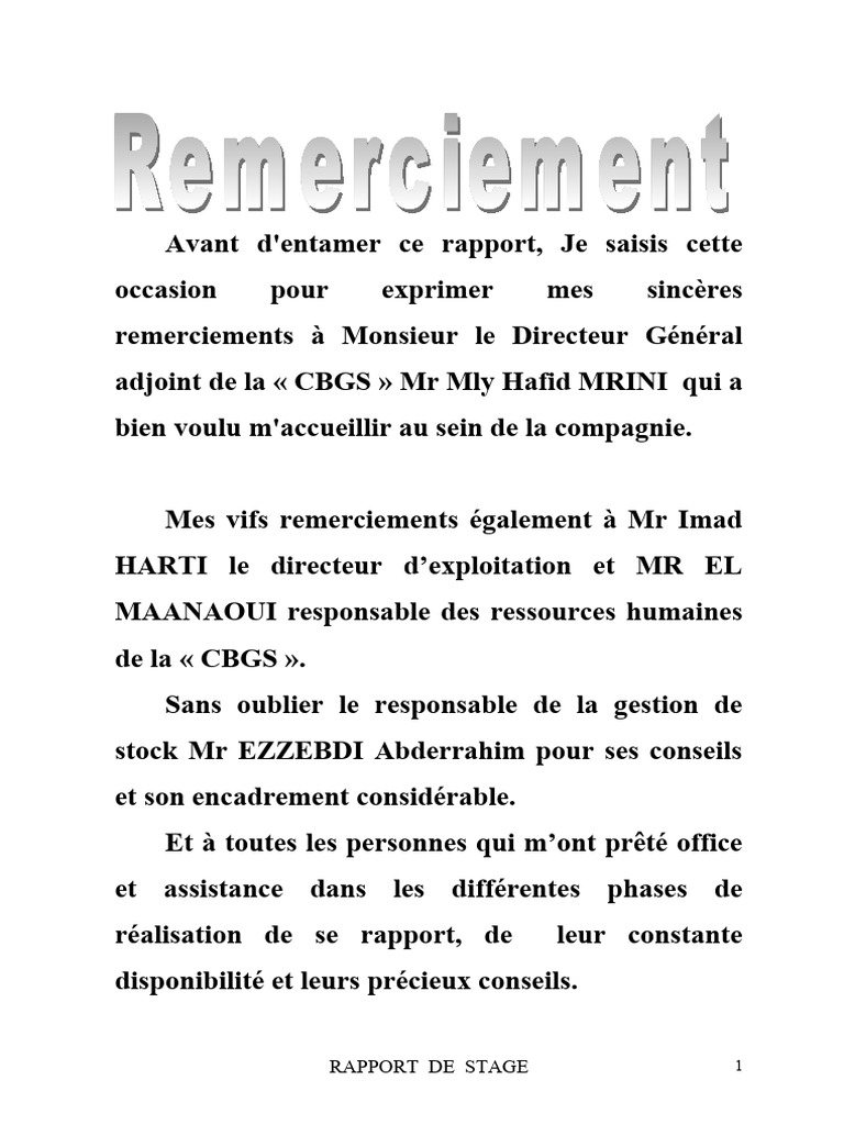 Rapport de stage à la CBGS | PDF | Coca Cola | The Coca Cola Company