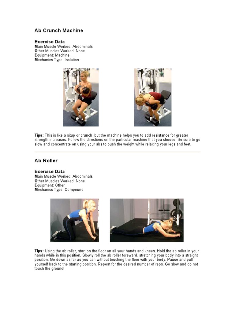 Ab Crunch Machine Exercise Guide | PDF