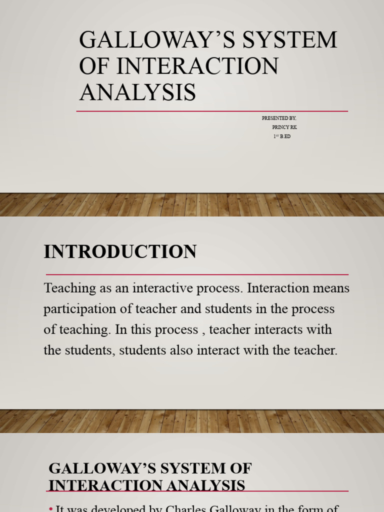 Galloway's Interaction Analysis System | PDF | Nonverbal Communication ...