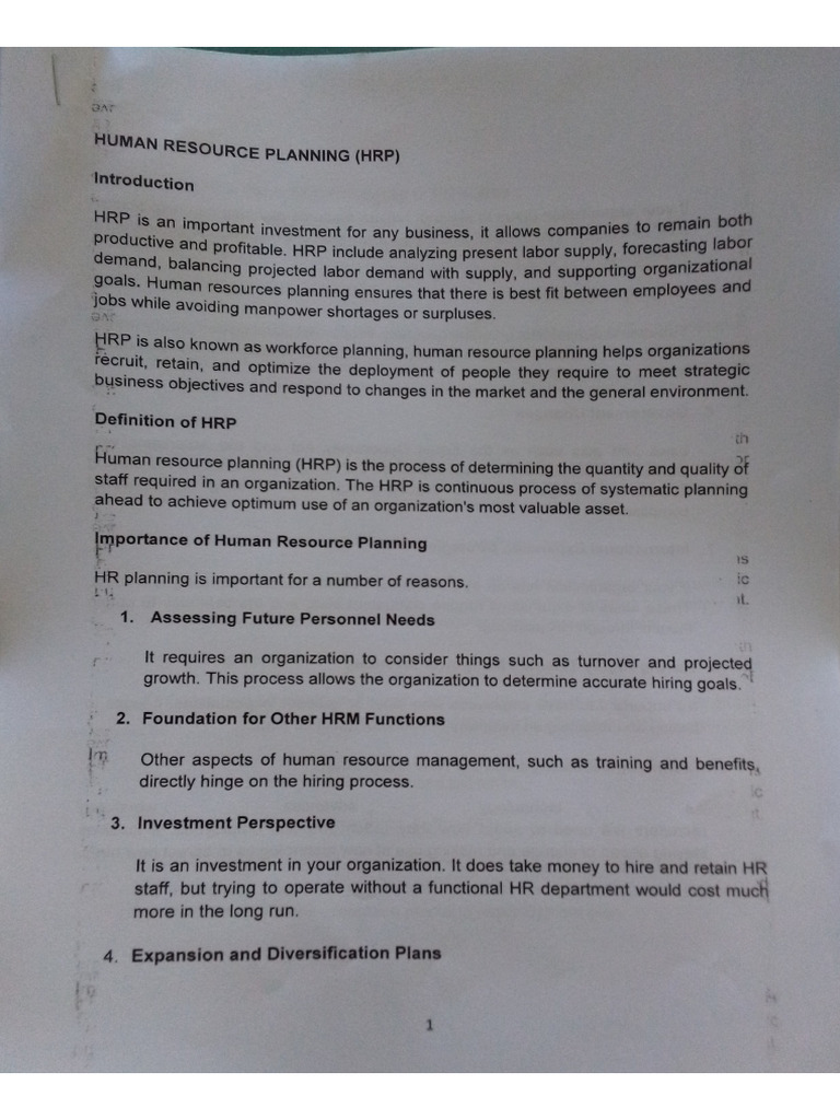 Human Resource Planning | PDF
