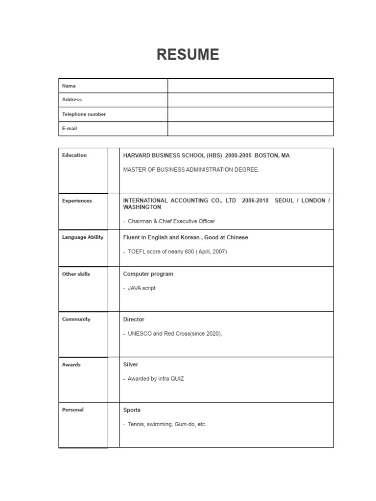 Resume Template | PDF