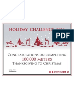 Concept2 2011 Holiday Challenge 100K Certificate