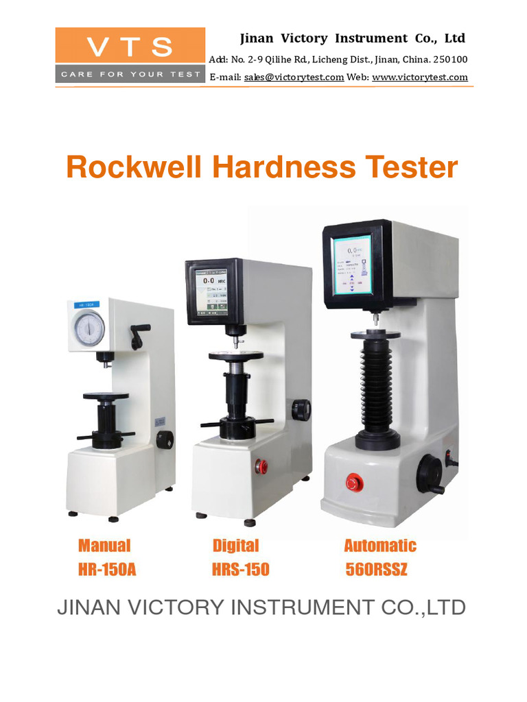 Catalogue For Rockwell Hardness Tester-VTS - 2 | PDF | Steel | Hardness