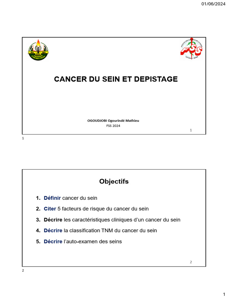 Dépistage et classification du cancer du sein | PDF | Cancer du sein ...