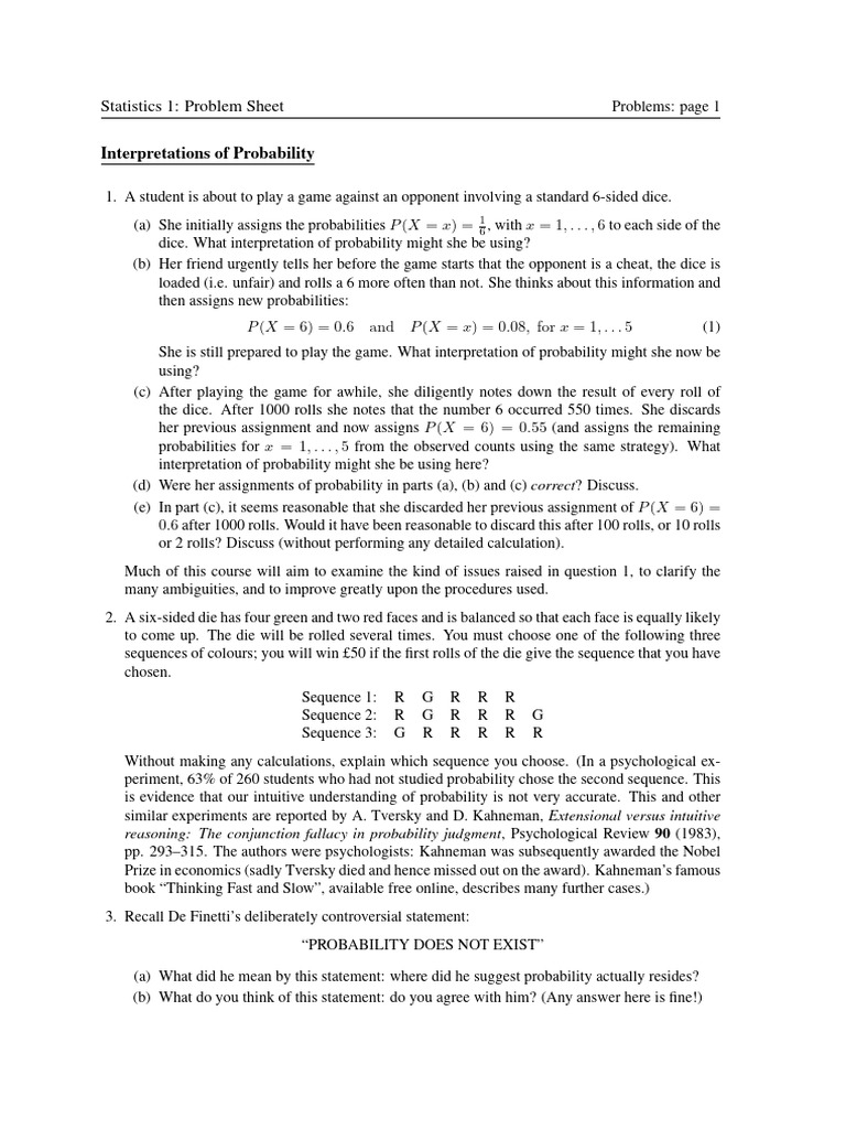 Probability Interpretations and Testing | PDF | Statistical ...