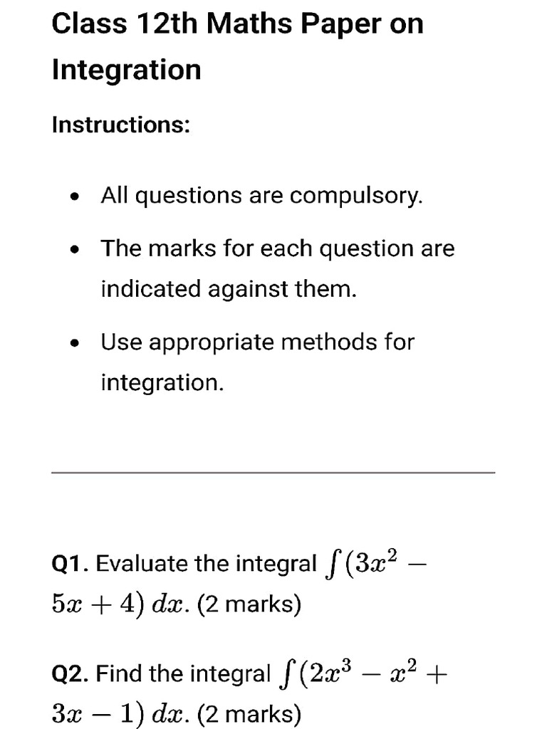 12th Integ | PDF
