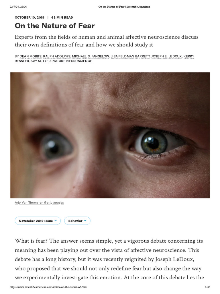 Understanding Fear: Insights from Neuroscience | PDF | Fear | Perception