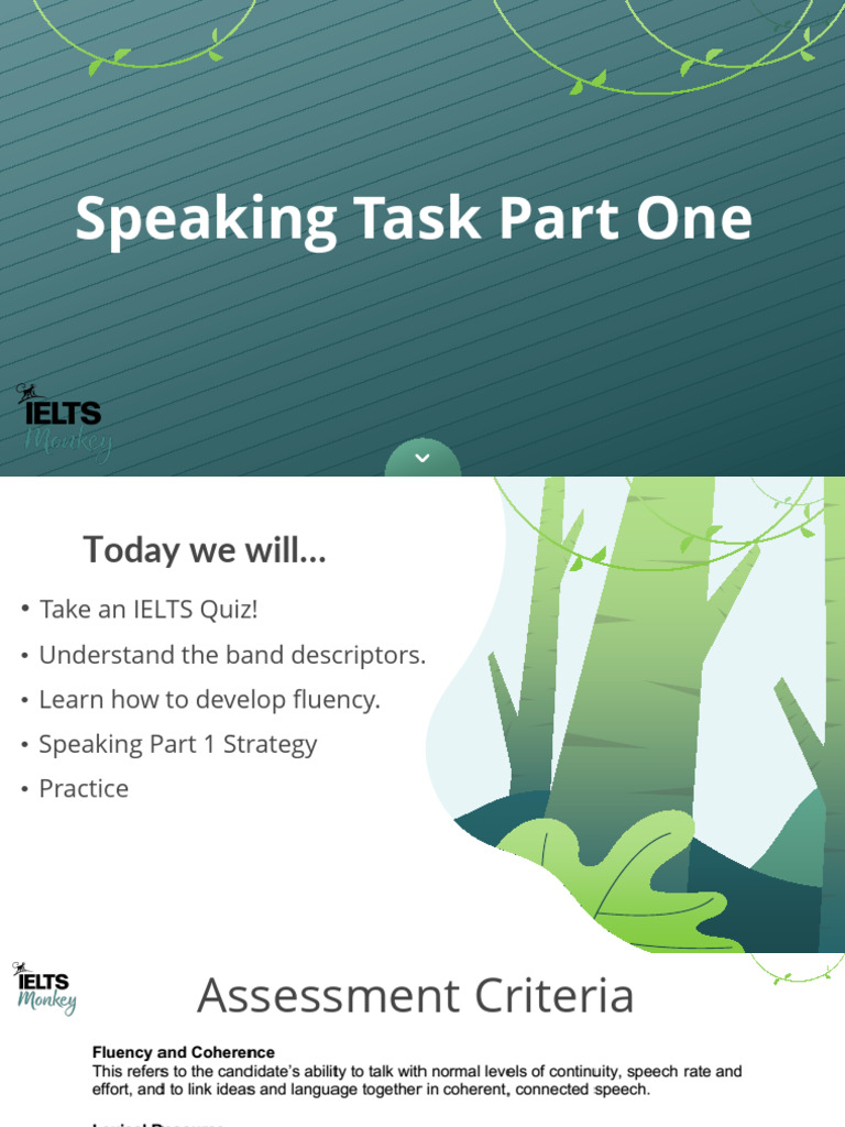 IELTS Speaking Task Part 1 Strategies | PDF | Reason | Cognition