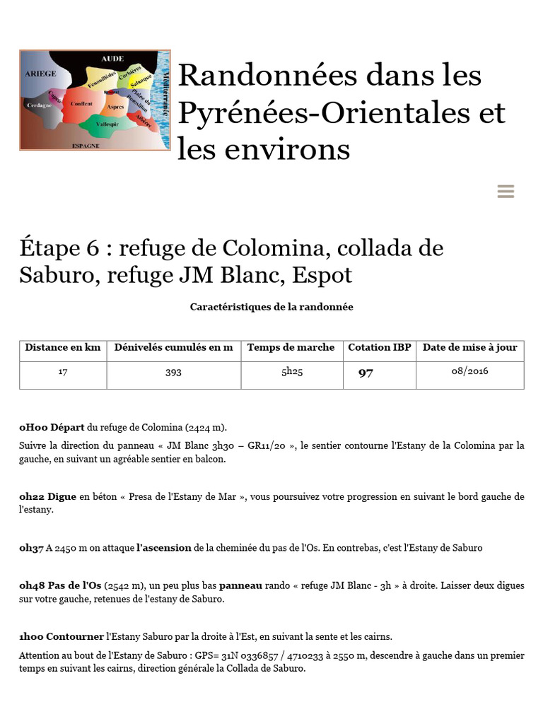 Randonnée Colomina à JM Blanc 17 km | PDF | Tourisme d'aventure