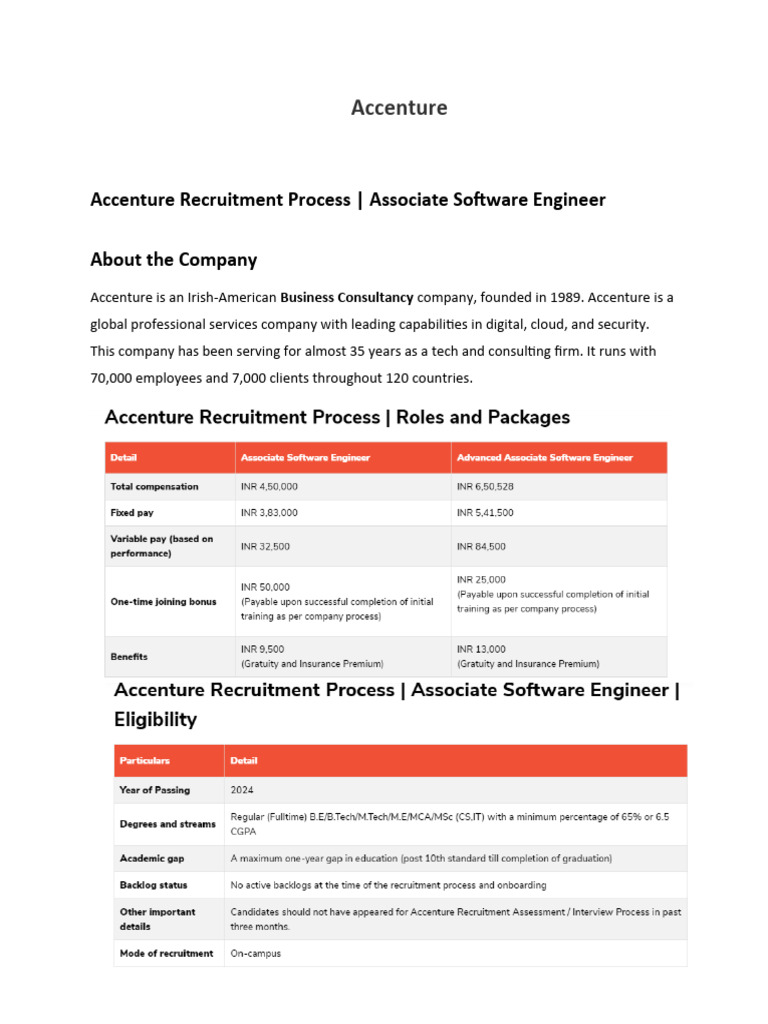 Accenture Associate Software Engineer Exam Guide | PDF | Class ...