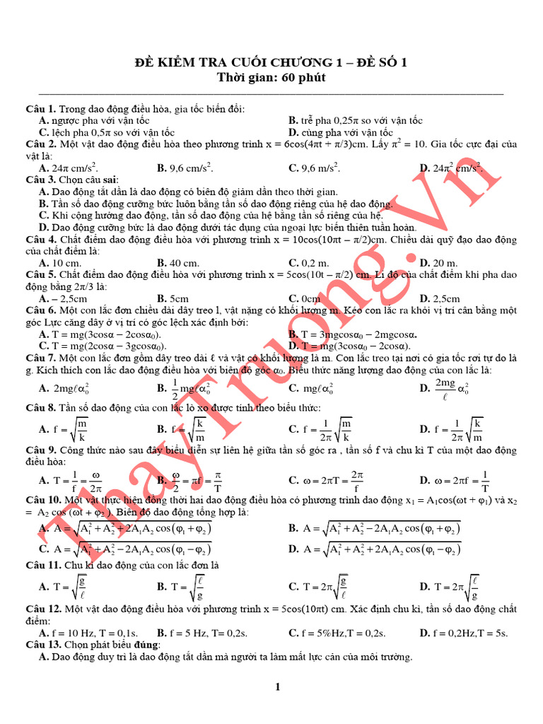ĐỀ 1 - (DE SO 11 - 2019-SO GIAO DUC HUNG YEN) | PDF