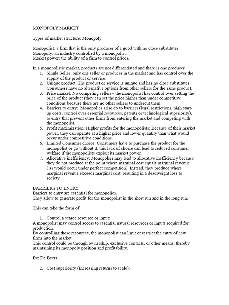 Monopoly Pdf Monopoly Demand