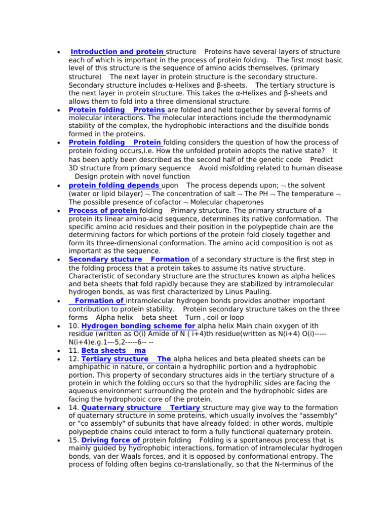 Folding and Un Folding Protein | PDF | Protein Folding | Protein Structure