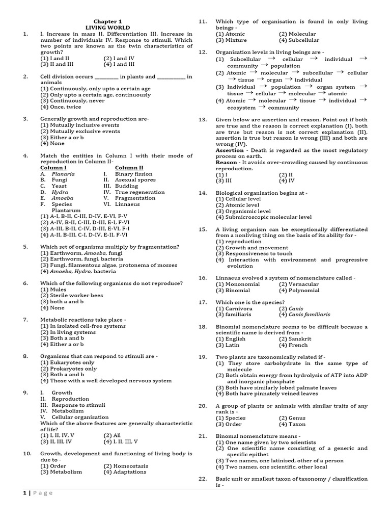 Chapter 1 living world download free pdf taxonomy biology