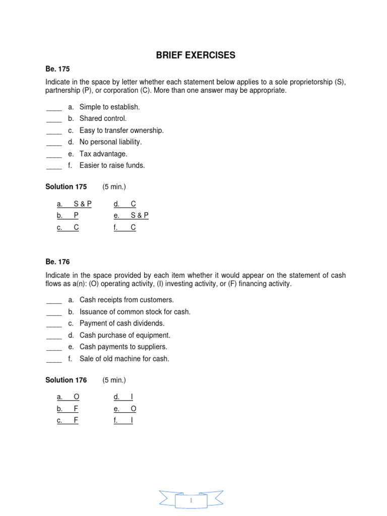 Chapter 1 Ex Printing Solu | PDF | Retained Earnings | Equity (Finance)