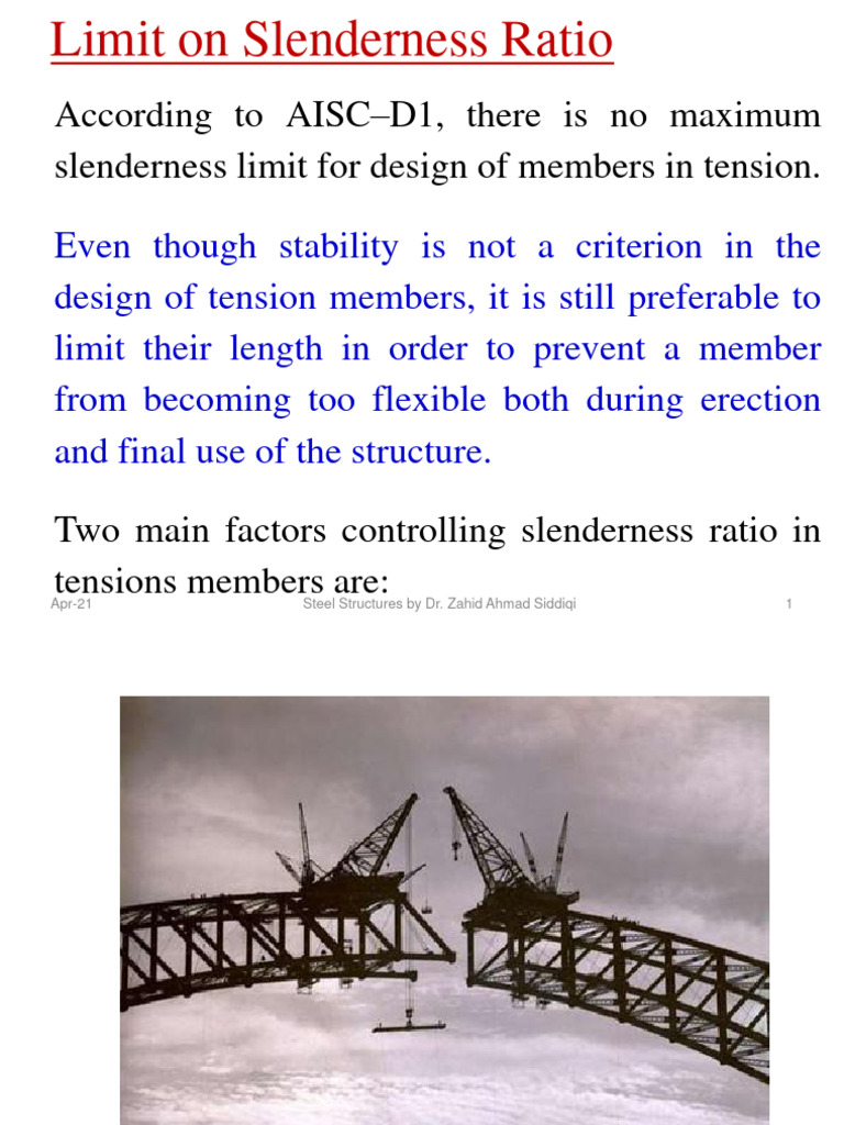 Slenderness Limits for Steel Tension Members | PDF | Strength Of ...