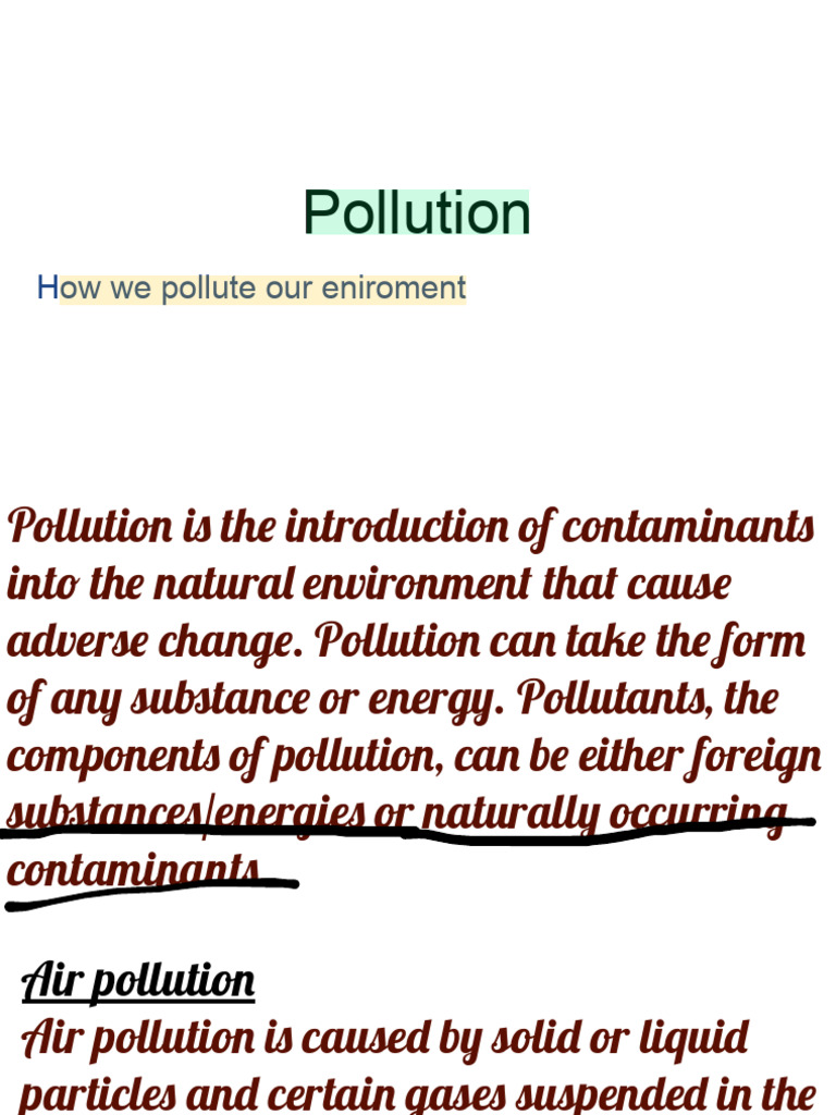 Polution | PDF | Politics | Wellness