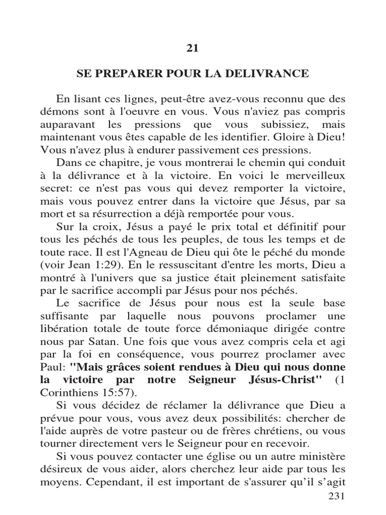 Neuf étapes vers la délivrance spirituelle | PDF | Jésus | Dieu