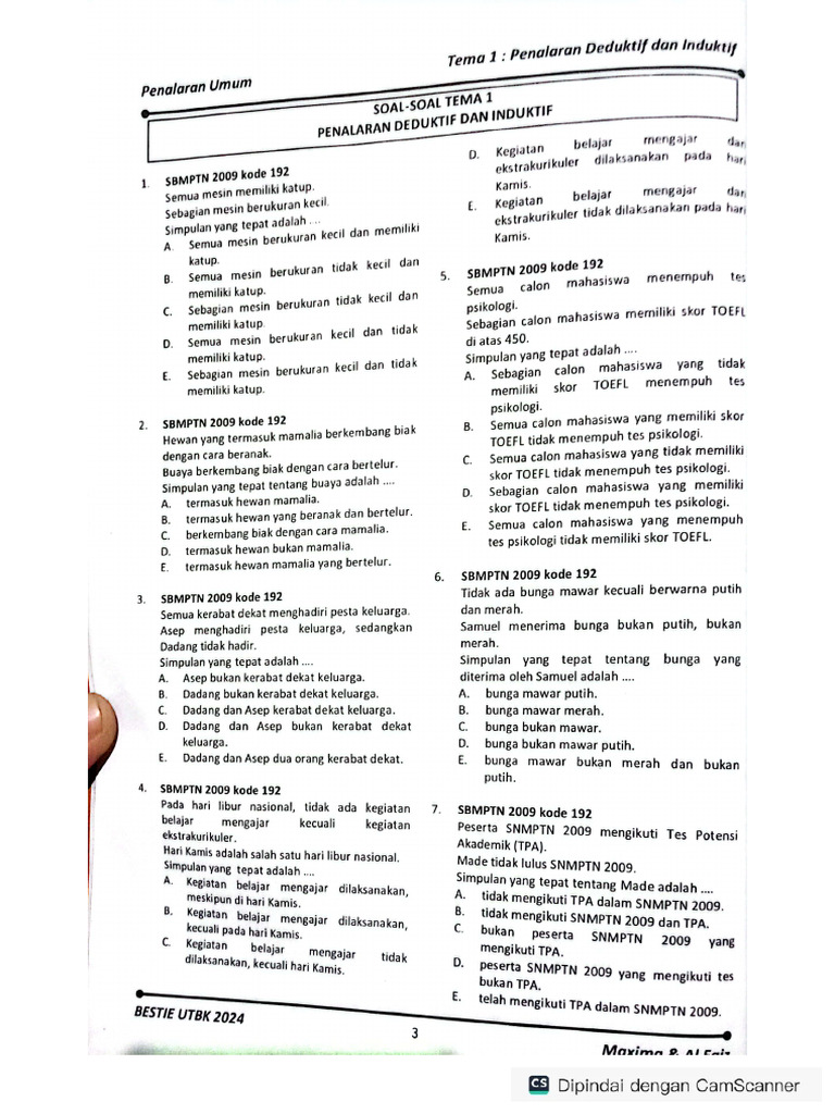 Penalaran Induktif Dan Deduktif | PDF