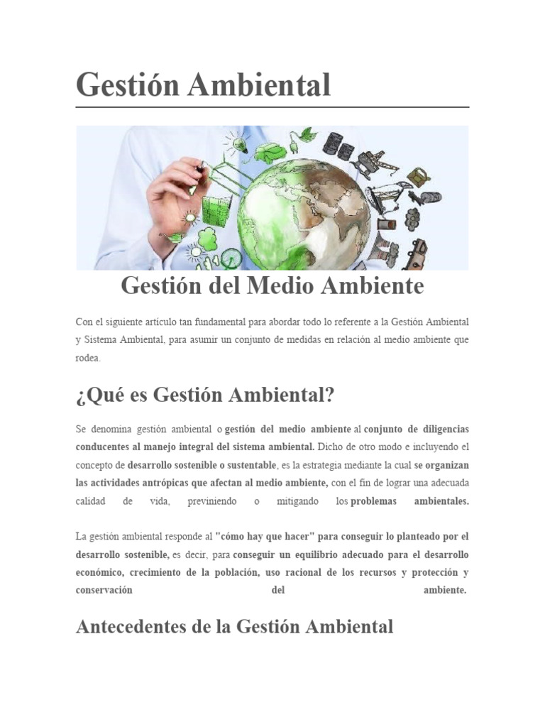 Conceptos Sobre Gestion Ambiental | PDF | Entorno natural | Desarrollo ...