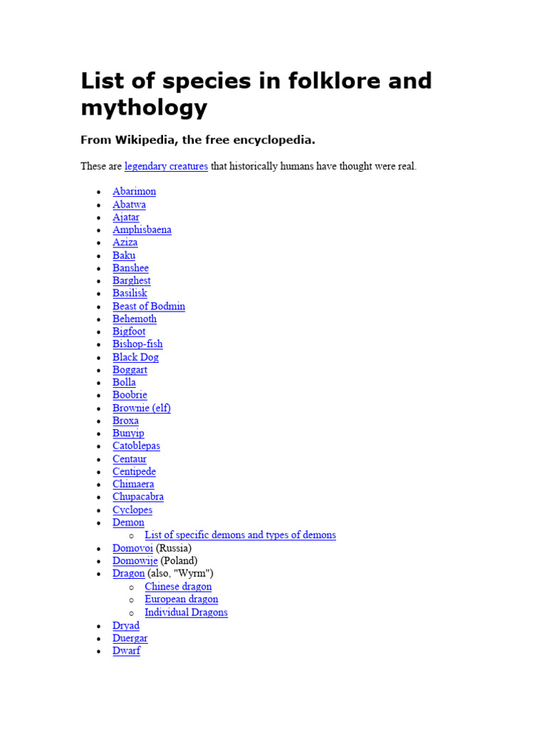 Myth Creatures Pdf Unicorn