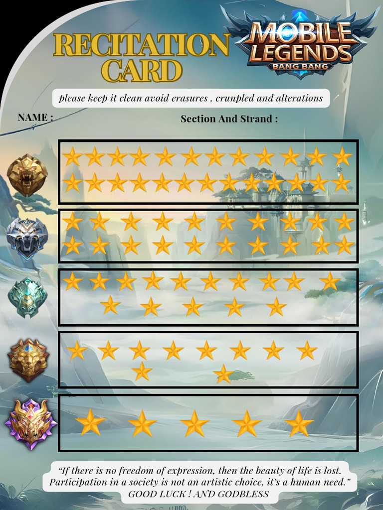 Recitation Card Guidelines | PDF