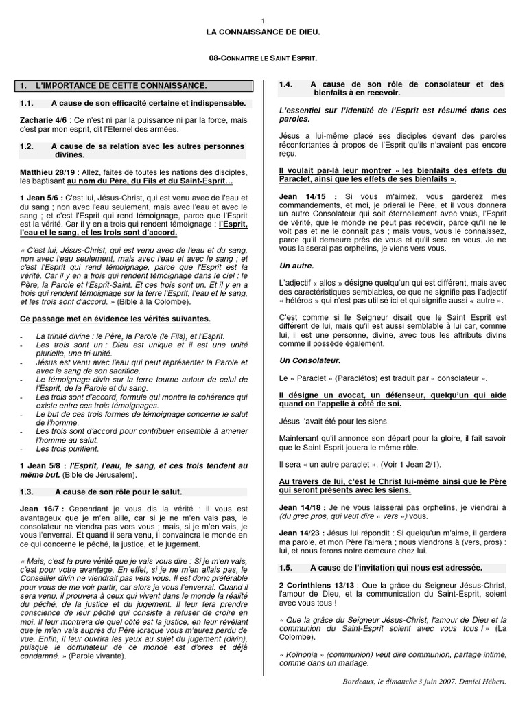 Importance de la connaissance du Saint-Esprit | PDF | Saint-Esprit | Dieu