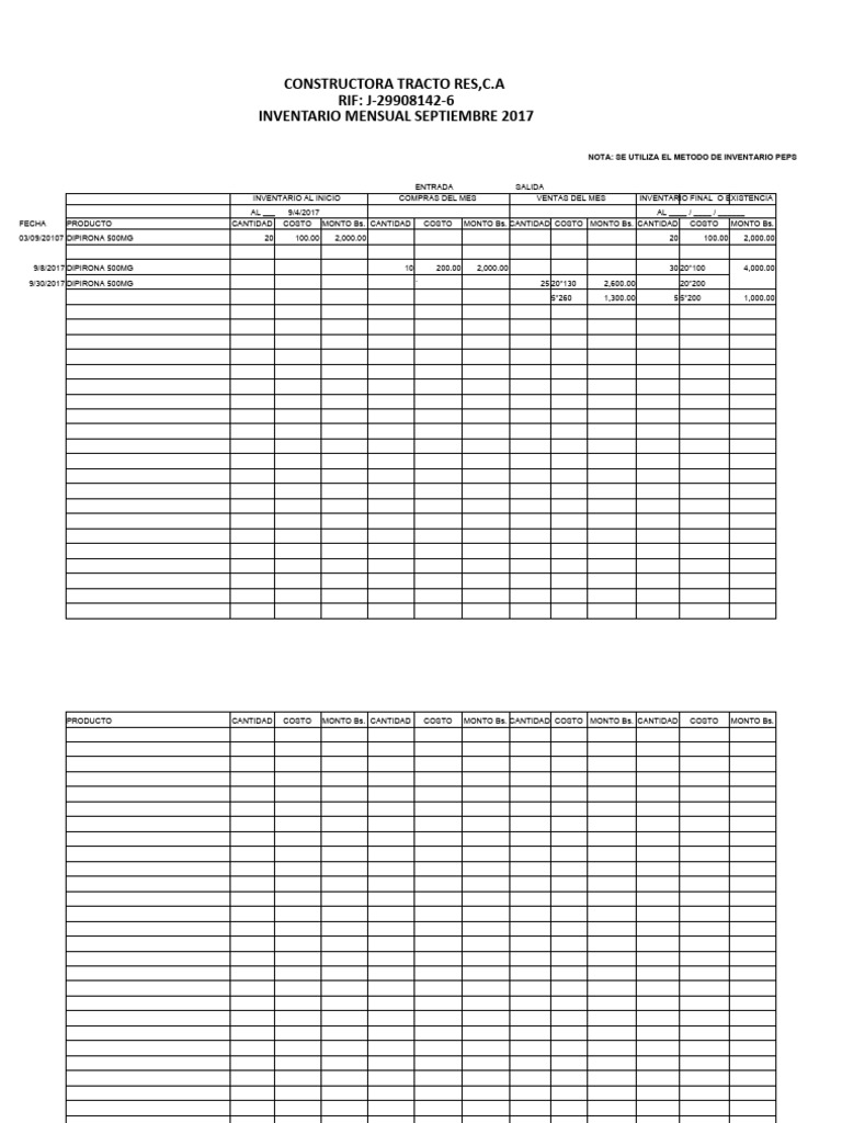 Modelo Inventario | PDF