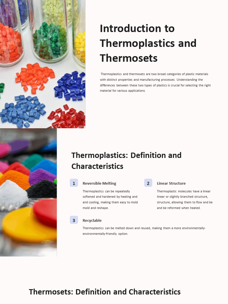 Introduction To Thermoplastics and Thermosets | PDF | Thermoplastic ...