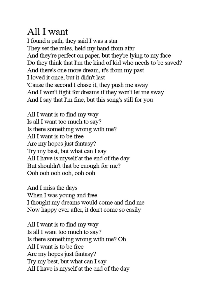 All I Want | PDF