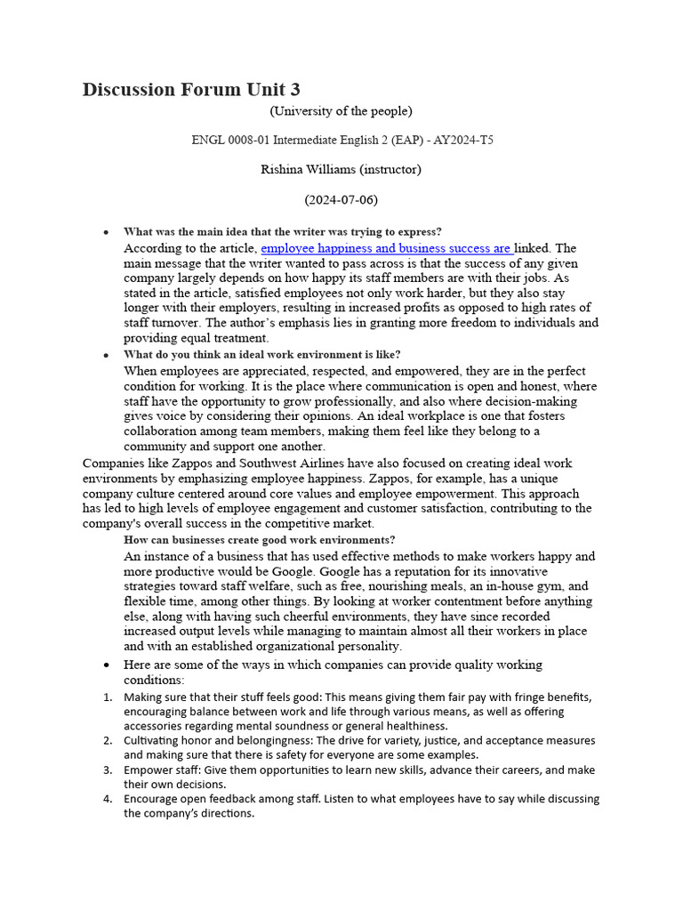Employee Happiness and Business Success | PDF | Employment | Empowerment