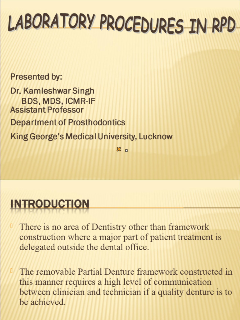 RPD Framework Construction Process | PDF | Dentures | Tooth