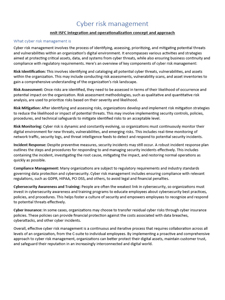Risk Management Security Service Standards
