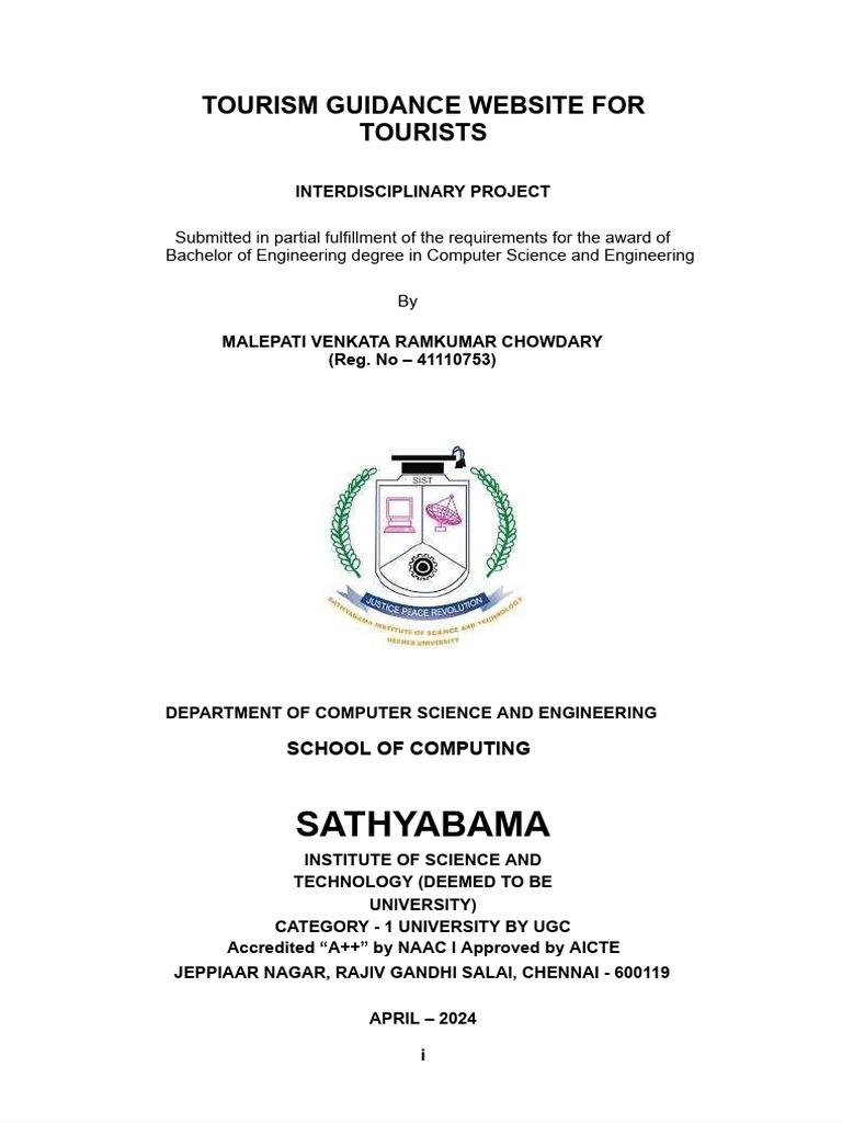 Tourism Guidance Website Project Report | PDF | Computing | Computer ...