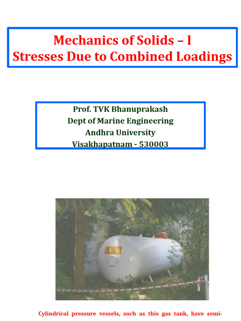 SOM Lecture 10 Combined Loadings | PDF | Stress (Mechanics) | Bending