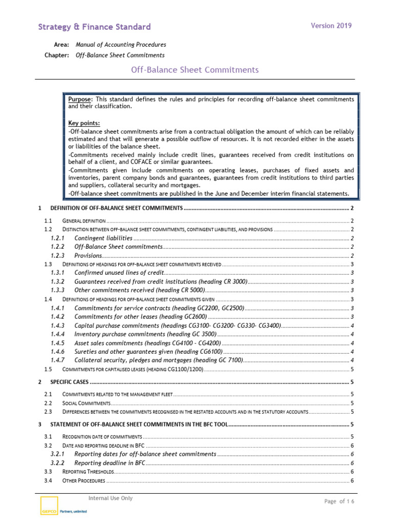 04 Off Balance Sheet Commitments | PDF | Guarantee | Finance & Money ...