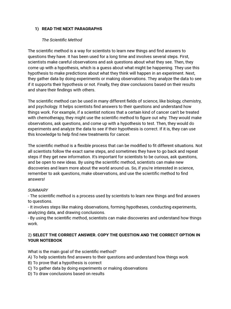 Understanding the Scientific Method | PDF | Scientific Method | Experiment