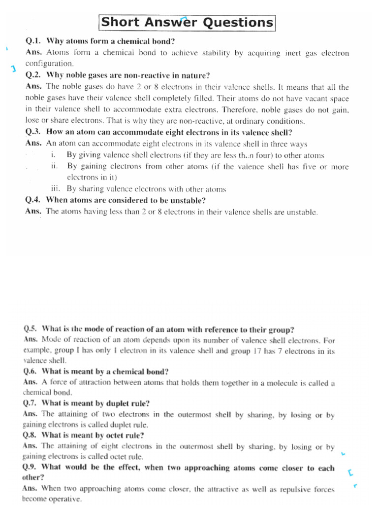 Chapter 4 Short Question Pdf