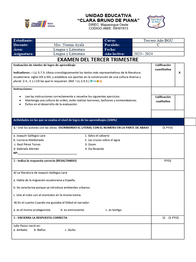 3er Trimestre Lengua 3ero | PDF | Multilingüismo | Lengua española