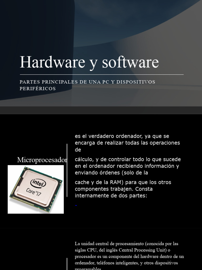Hardware y Software | PDF | Hardware de la computadora | Unidad Central ...