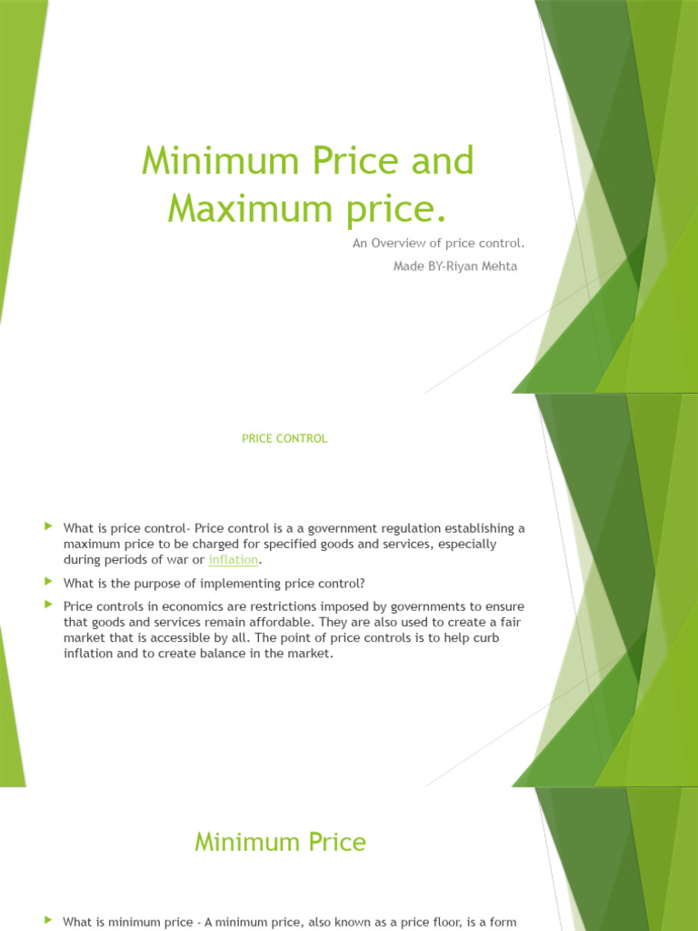 Overview of Minimum and Maximum Prices | PDF | Price Controls ...