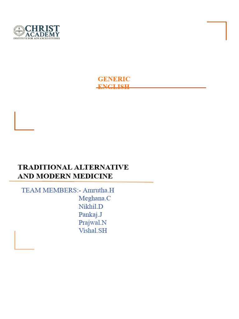 Traditional vs Modern Medicine Overview | PDF | Traditional Chinese ...