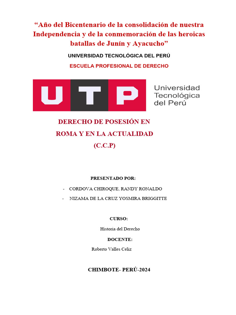 Derecho de Posesión: Roma vs Actualidad | PDF | Posesión (Ley) | Propiedad