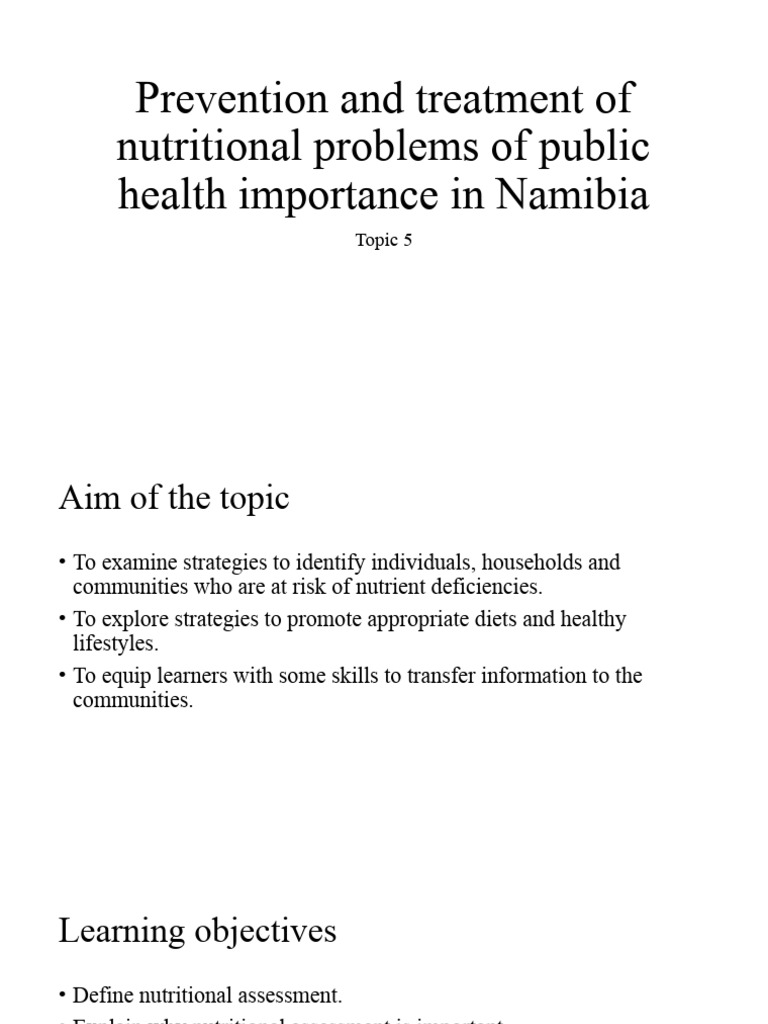 Nutritional Health Strategies in Namibia | PDF | Malnutrition | Nutrition