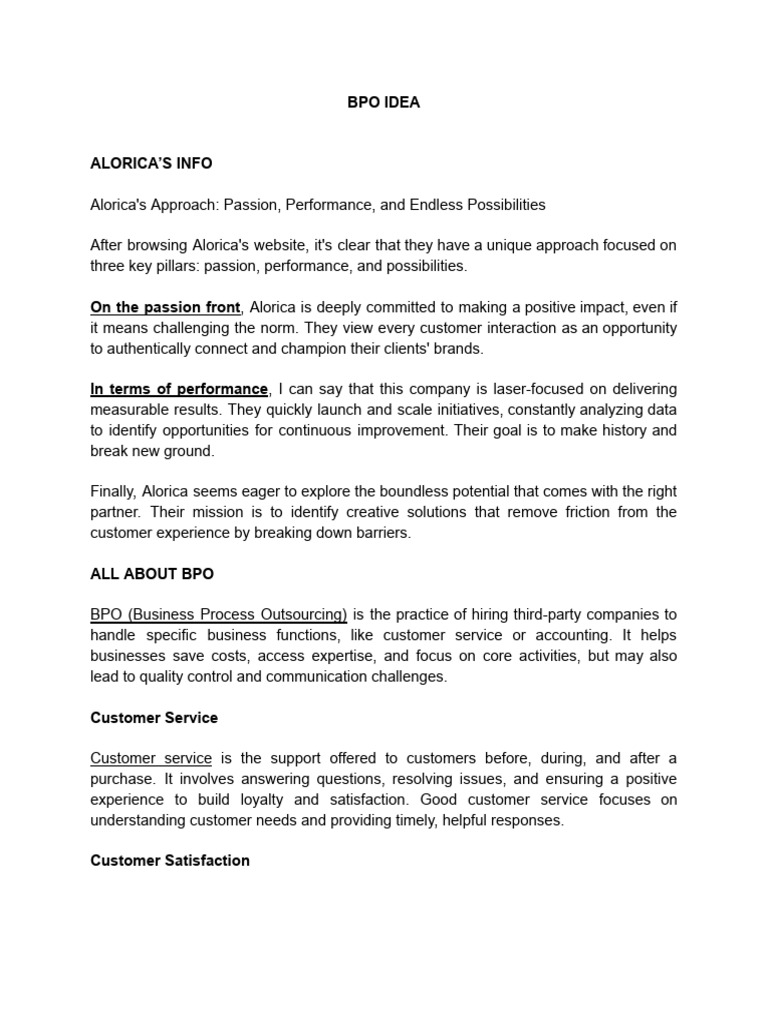 Practice interview 1 pdf outsourcing experience