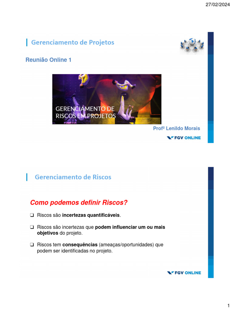 Gerenciamento de Riscos em Projetos | PDF