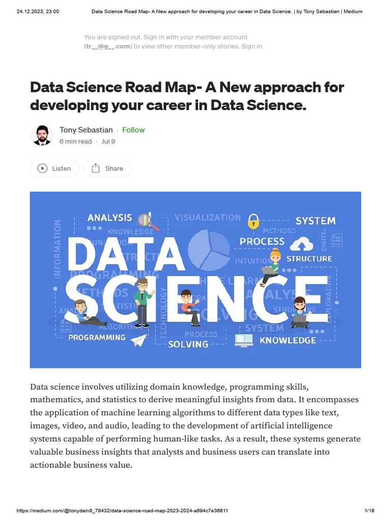 Data Science Road Map - A New Approach For Developing Your Career in ...