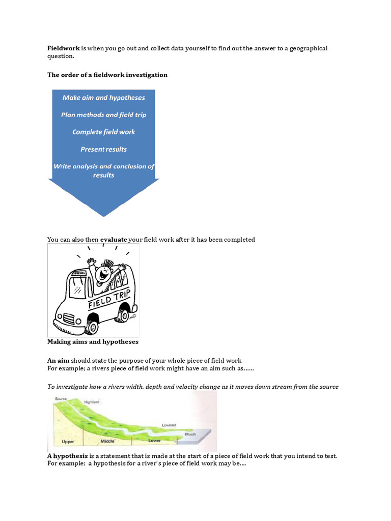 Fieldwork Notes Geography | PDF | Sampling (Statistics) | Hypothesis
