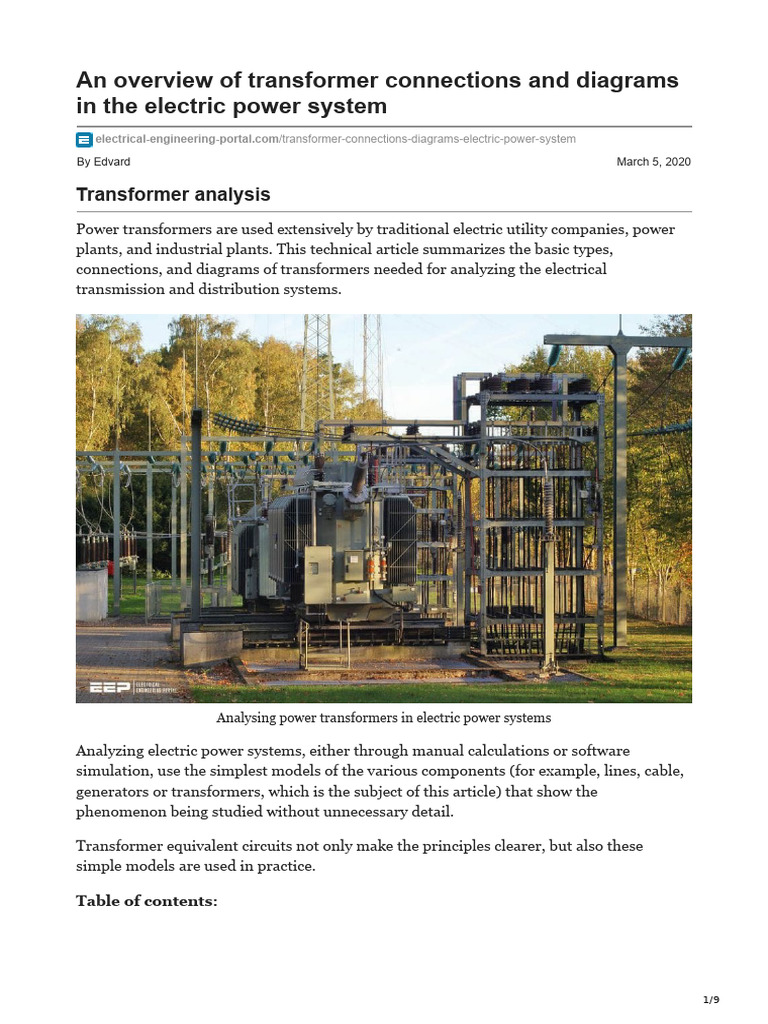 Transformer Connections and Diagrams | PDF | Transformer | Electrical ...